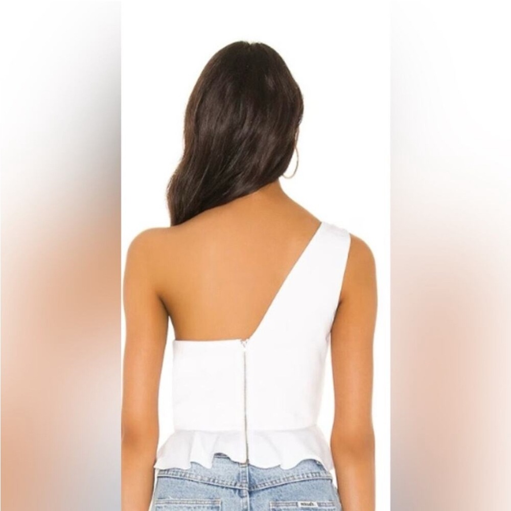 Superdown White One-Shoulder Top